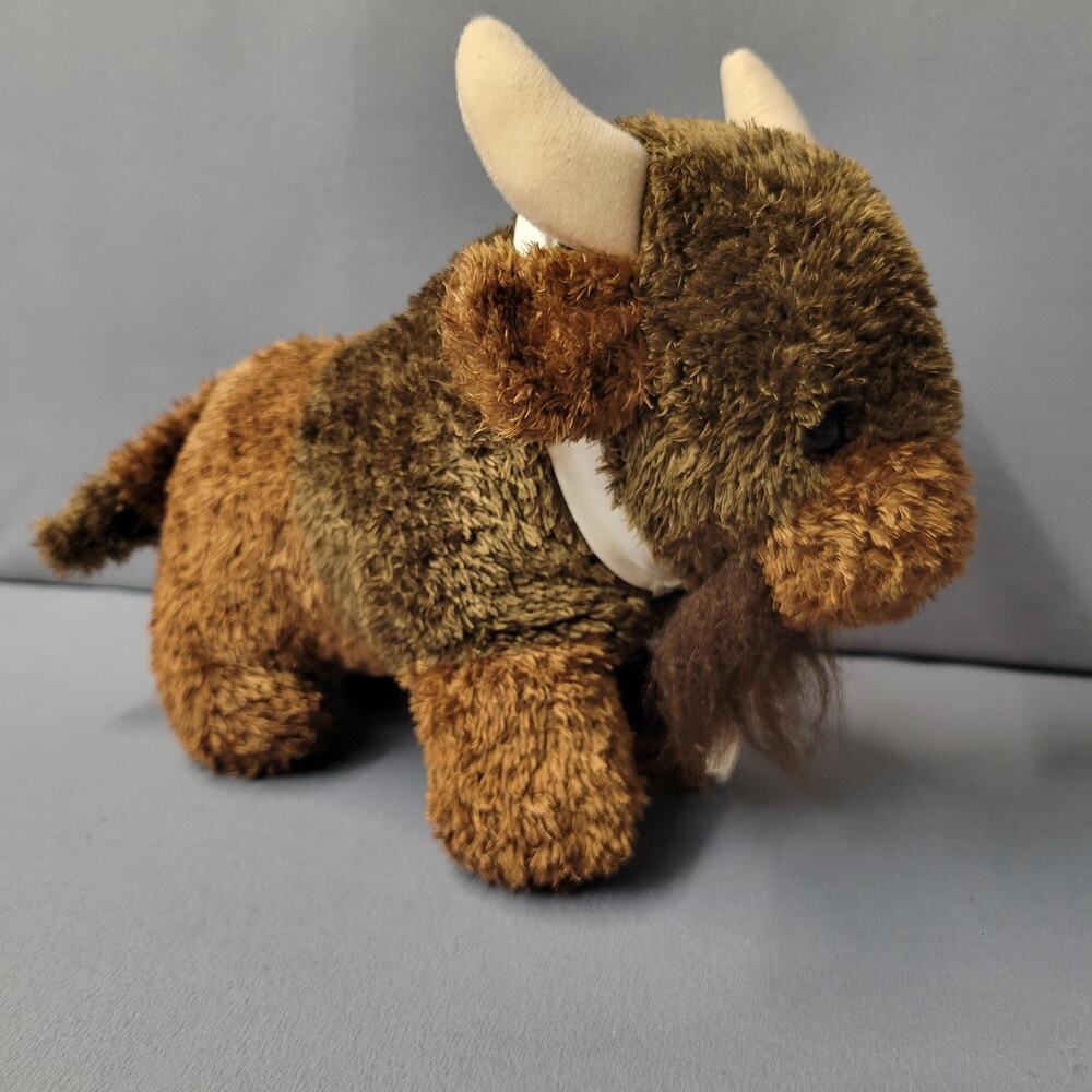 Market Identity Brown Bison Plush Toy DP Logo 10" Stuffed Animal Soft Gift Decor